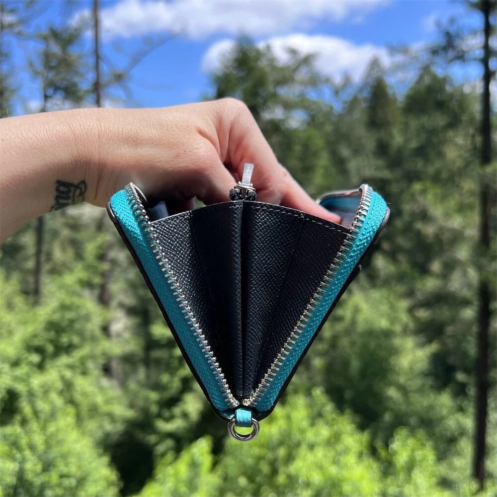 COACH Long Zip-Around Teal Blue Pebble Leather Wallet Silver Hardware AUTHENTIC